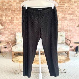 Amanda & Chelsea Pants Polka Dot Black Midrise Ankle Trousers 4 Work Office